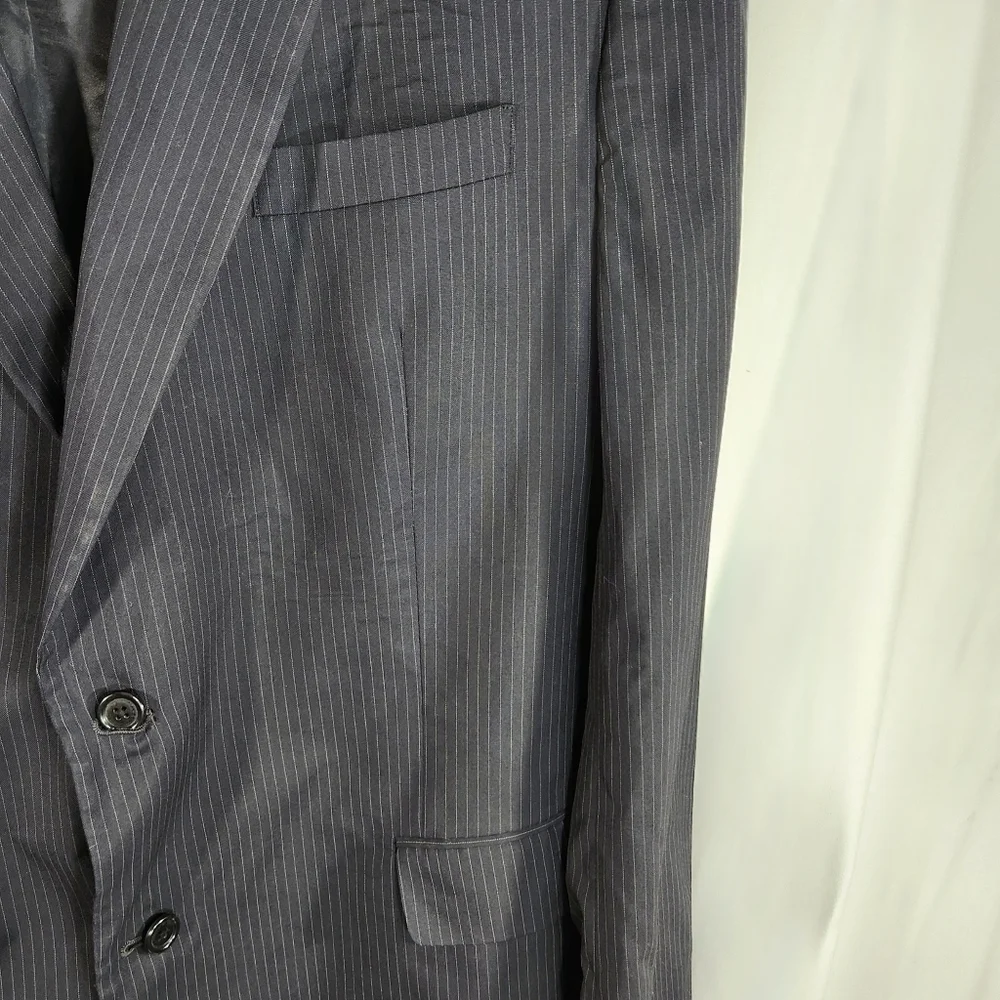 JoS A. Bank Black w/Pinstripes Two Button Suit Jacket See Measurements for Size